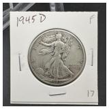 1945 D Walking Liberty Half Dollar