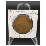 1956 Mexico 50 Centavos Bronze