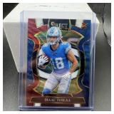 Isaac TeSlaa Rookie Tri-Color Football Card 196/39