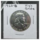 1962-D Franklin Silver Half Dollar