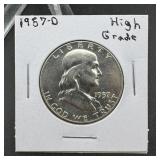 1957-D Franklin Silver Half Dollar