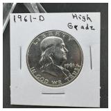 1961-D Franklin Silver Half Dollar