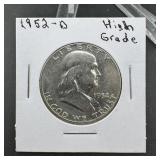 1952-D Franklin Silver Half Dollar