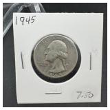 1945 Washington Silver Quarter