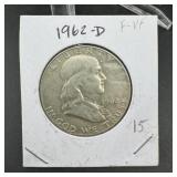 1962-D Franklin Silver Half Dollar