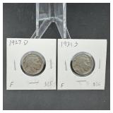 1927-D & 1931-S Buffalo Nickels