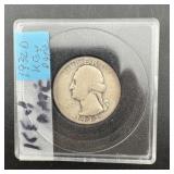 1932-D Washington Silver Quarter Key Date with Cas