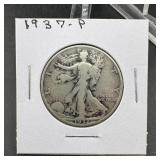 1937 Walking Liberty Silver Half Dollar