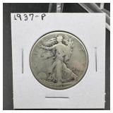 1937 Walking Liberty Silver Half Dollar