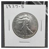 1937 Walking Liberty Silver Half Dollar