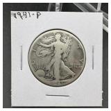 1941 Walking Liberty Silver Half Dollar
