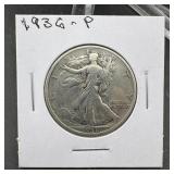 1936 Walking Liberty Silver Half Dollar