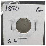 1850 Seated Liberty Dime