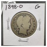 1898 O Barber Silver Half Dollar