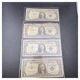 (4) 1957 Silver Certificates