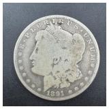 1891 CC Morgan Silver Dollar