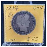 1897 Barber Silver Half Dollar