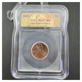 2025 Lincoln Cent ICG MS67 RD Last Year of Issue