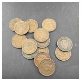 Lot Of Wheat And Indian Head Cents