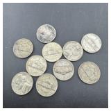 (10) Silver War Nickels