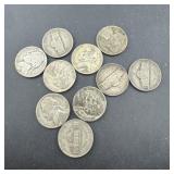 (10) Silver War Nickels