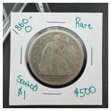 1860 O Seated Liberty Dollar