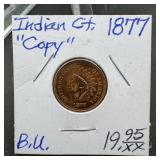1877 Indian Head Cent Copy