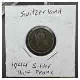 1944 S Switzerland Half Franc
