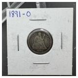 1891 O Seated Liberty Dime