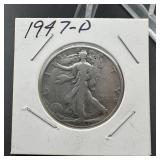 1947 D Walking Liberty Silver Half Dollar