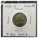 1950 D Jefferson Nickel