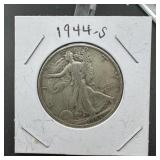 1944 S Walking Liberty Silver Half Dollar