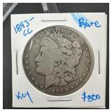 1893 CC Morgan Silver Dollar Key Date