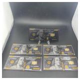 (4) Black $100 Gold Plated Notes