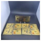 (4) $100 Gold Plated Notes