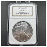 1987 American Silver Eagle NGC MS69