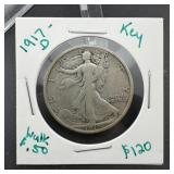 1917 D Walking Liberty Half Dollar Key Date