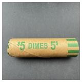 $5 Roll Of Silver Mercury Dimes - 50 Dimes/roll