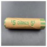 $5 Roll Of Silver Mercury Dimes - 50 Dimes/roll