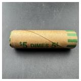 $5 Roll Of Silver Mercury Dimes - 50 Dimes/roll
