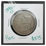 1890 CC Morgan Silver Dollar