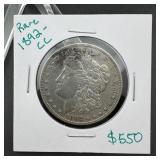 1892 CC Morgan Silver Dollar