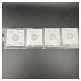 (4) Mercury Silver Dimes Mixed Dates