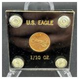 1/10 oz Gold American Eagle in Display Holder