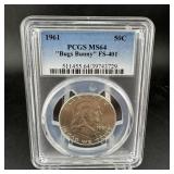 1961 Franklin Half Dollar Bugs Bunny FS-401 PCGS M