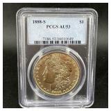 1888-S Morgan Silver Dollar PCGS AU53