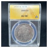 1900-S Morgan Silver Dollar ANACS AU58