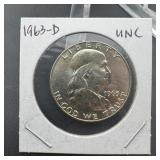 1963-D Franklin Silver Half Dollar - high grade