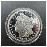 Silver Plated 1889 CC Morgan Dollar
