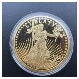 Gold Plated Saint Gaudens Coin